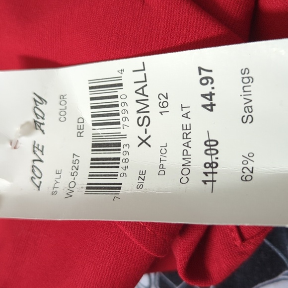 Love Ady V Neck Fit and Flare Skater Dress Red XS - Picture 16 of 16